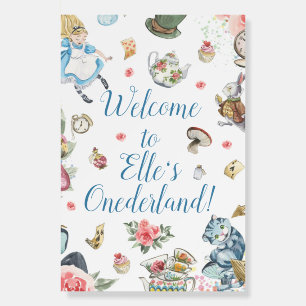Alice in Onederland Birthday Welcome Sign