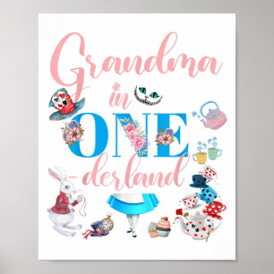 Alice In Onederland Family Grandma Of The Birthday Poster