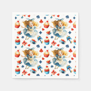 Alice in ONEDERLAND Festive Pattern Kids Birthday Napkins