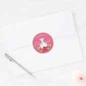 Alice in Onederland Florals & Blue Dress Birthday Classic Round Sticker (Envelope)