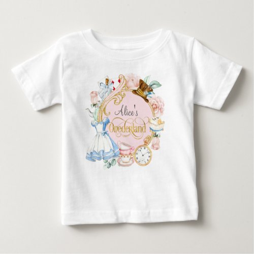 Alice in Onederland Girl 1st birthday  Baby T_Shi Baby T_Shirt