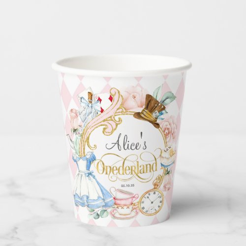 Alice in Onederland girl 1st birthday Paper Cups