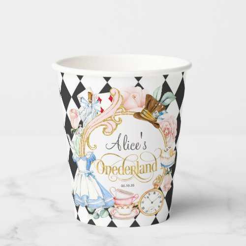 Alice in Onederland girl 1st birthday Paper Cups