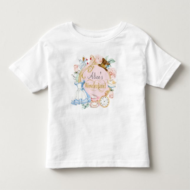 Alice in Onederland, Girl 1st birthday  Toddler T-shirt (Front)