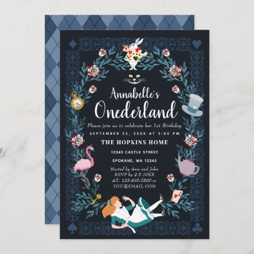 Alice in Onederland Kids 1st Birthday Invitation
