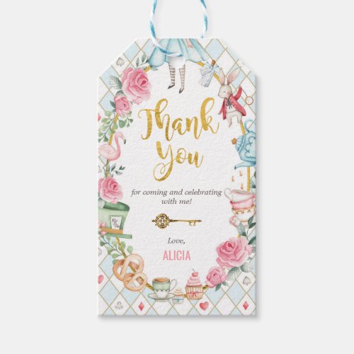 Alice in Onederland Mad Hatter Tea Party Birthday Gift Tags