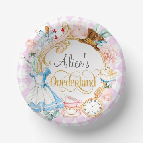 Alice in Onederland mad hatter tea party birthday  Paper Bowls