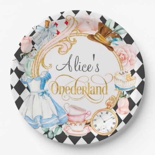 Alice in Onederland mad hatter tea party birthday  Paper Plates