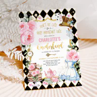 Alice in Onederland Wonderland Girl's 1st First Birthday Mad