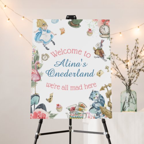 Alice in Onederland Themed Party Welcome Sign