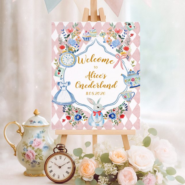 Alice in Onederland Whimsical Birthday Welcome Foam Board (Creator Uploaded)