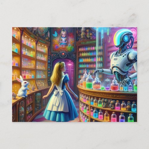 Alice in the Fantasty Robotic Apothecary Postcard