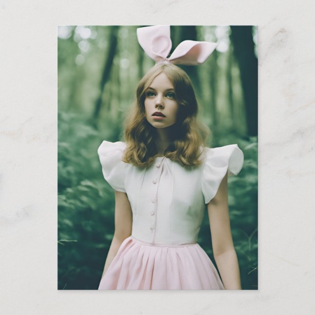 Alice in the Forest Fashion Expired Film Fashion Postcard (Front)