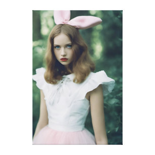 Alice in the Forest Fashion Expired Film Photo Canvas Print