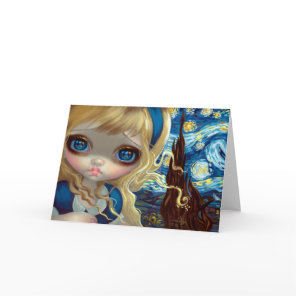 "Alice in the Starry Night" Greeting Card
