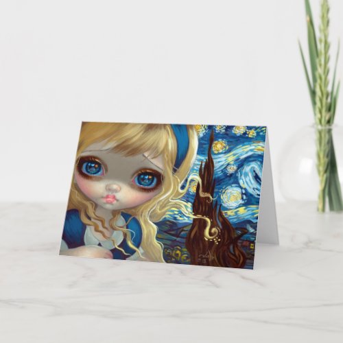 Alice in the Starry Night Greeting Card