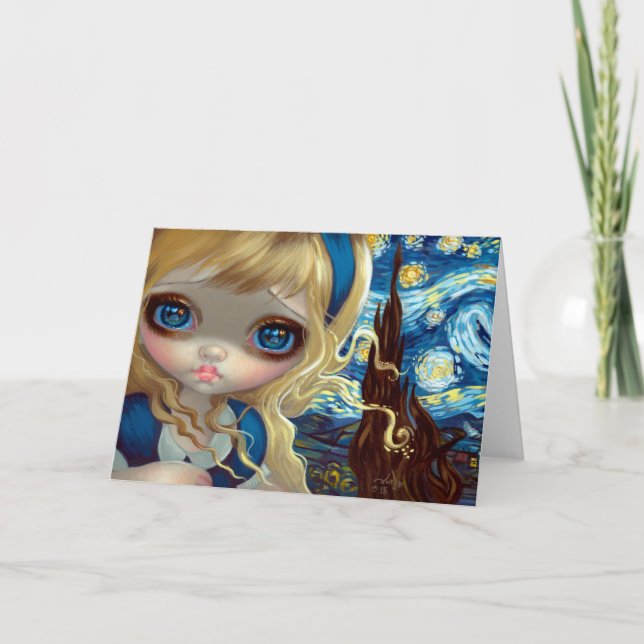 "Alice in the Starry Night" Greeting Card (Front)