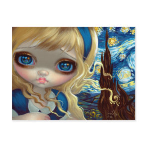 "Alice in the Starry Night" Postcard