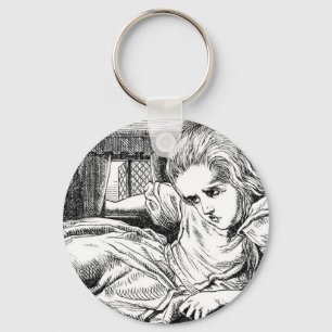 Alice in the White Rabbit's House Keychain