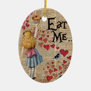 Alice in the Wonderland Eat Me Muffin Ceramic Ornament