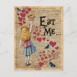 Alice in the Wonderland Eat Me Muffin Postcard
