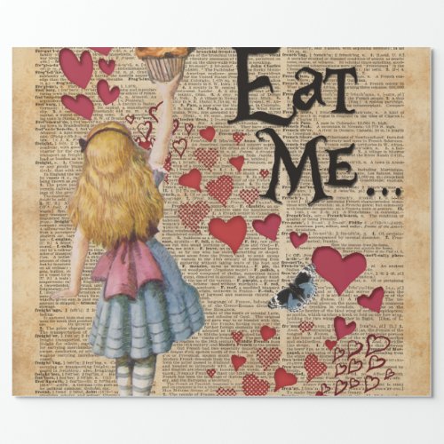 Alice in the Wonderland Eat Me Muffin Wrapping Paper