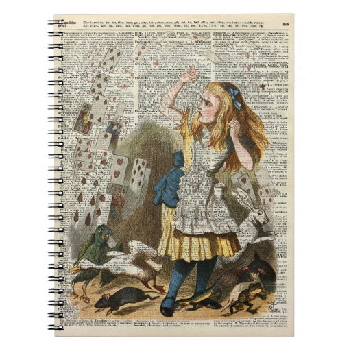 Alice in the wonderland spiral notebook | Zazzle