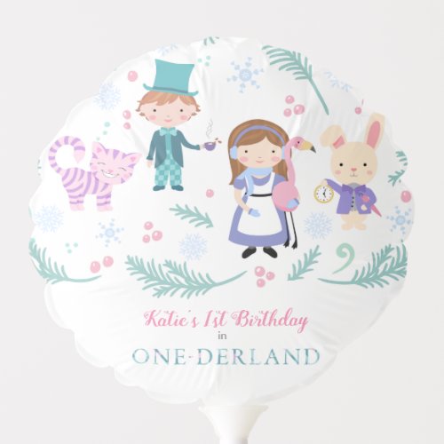 Alice in Winter One_derland First Birthday Party Balloon