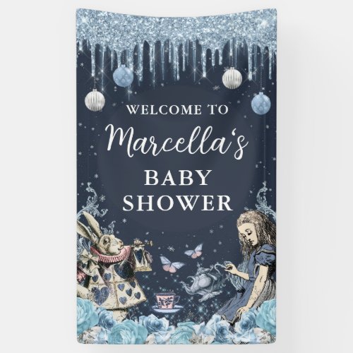 Alice in Winter Wonderland Baby Shower Banner