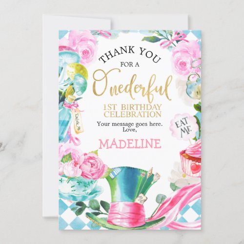 Alice In Wonder Land Mad Hatter Thank You Card