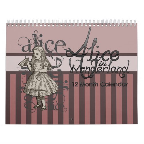 Alice In Wonderland 12 Month Calendar