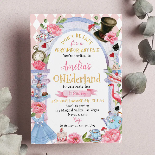 Alice in Wonderland 1st Birthday Invitation | Zazzle