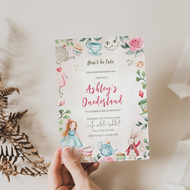 Alice in Wonderland 1st Birthday Invitation  (Creator Uploaded)