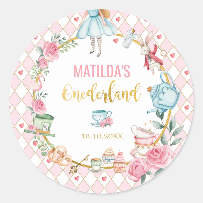 Pink Wedding 10 Alice in Wonderland Drink Me Floral Gift Tags Toppers Favors 