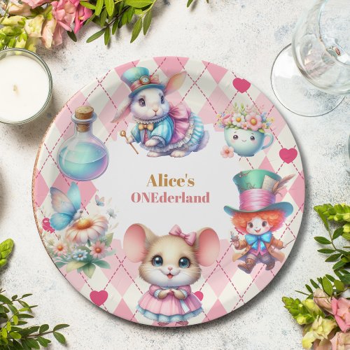 Alice in Wonderland 1st Birthday Onederland  Paper Plates