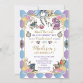 Alice in Wonderland 1st Birthday Onederland Tea Invitation (Front)