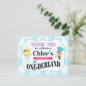 Alice in Wonderland 1st Birthday Thank You Card (Standing Front)