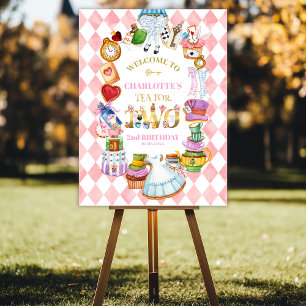 Alice in Wonderland 2nd birthday Pink Welcome Foam Board