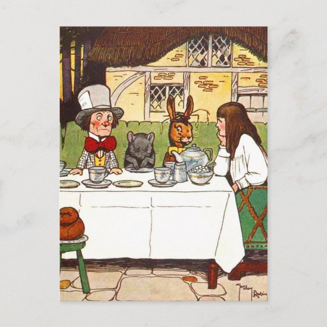 Alice in Wonderland: A Mad Tea Party Postcard (Front)