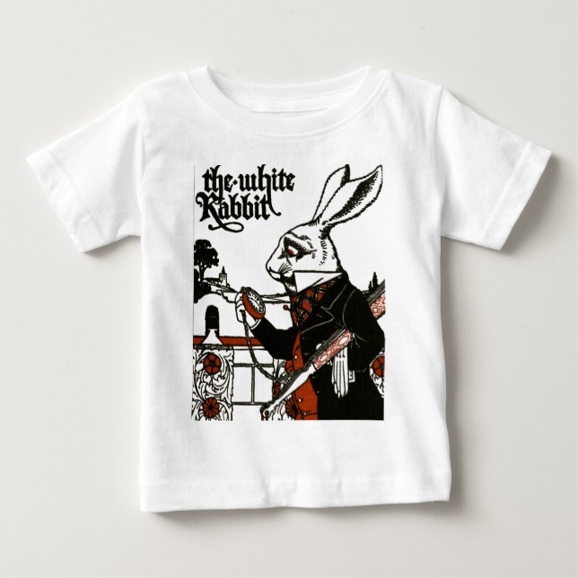 Alice In Wonderland; A Play. The White Rabbit Baby T-Shirt (Front)
