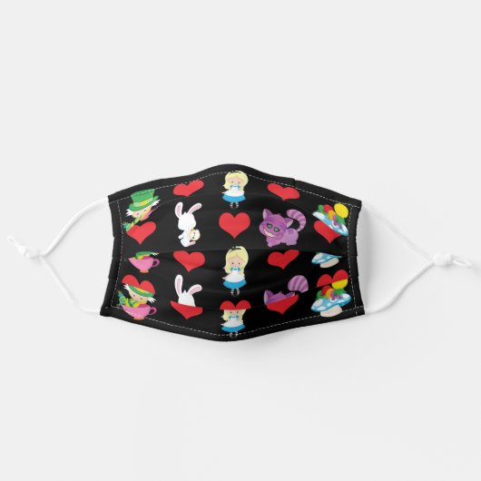 Alice in Wonderland Adult Cloth Face Mask (Front, Unfolded)