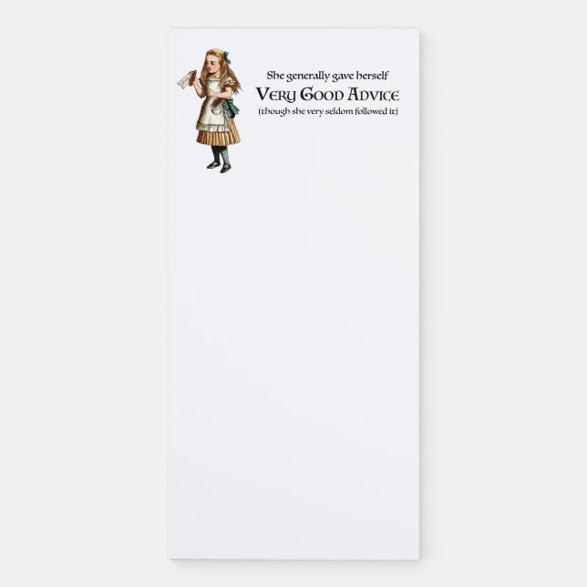 Alice in Wonderland Advice Magnetic Notepad (Front)
