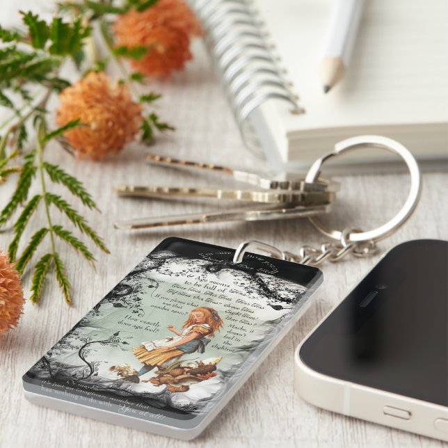 Alice In Wonderland Age Teas Green Black Keychain (Front Right)