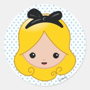 Alice in Wonderland Alice Emoji Classic Round Sticker
