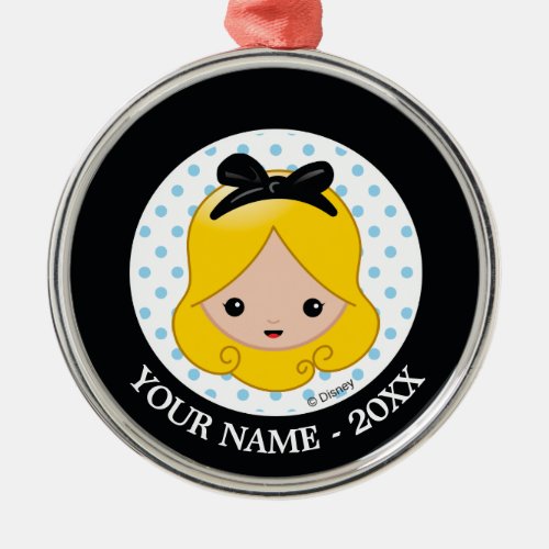 Alice in Wonderland  Alice Emoji Metal Ornament