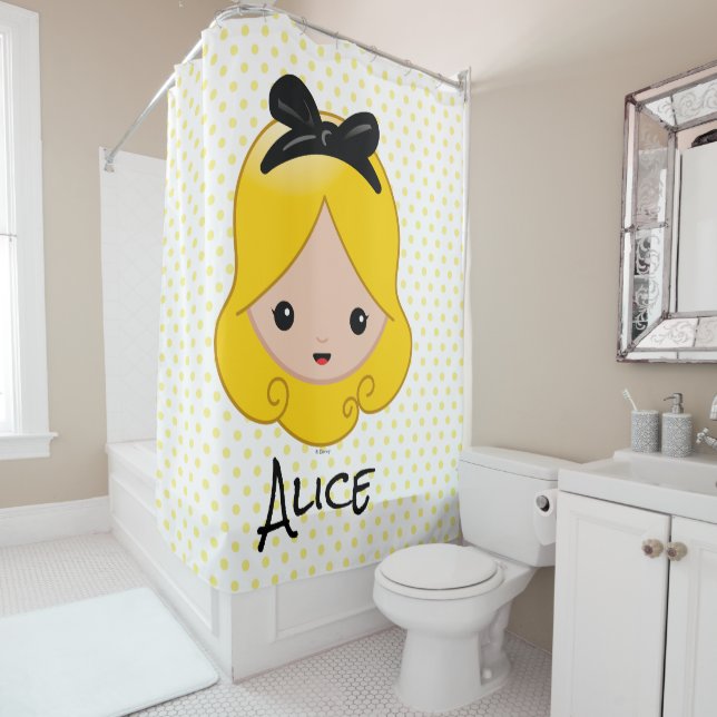 Alice in Wonderland | Alice Emoji Shower Curtain (In Situ)