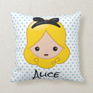 Alice in Wonderland Alice Emoji Throw Pillow