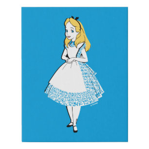 Alice In Wonderland   Alice In Text Faux Canvas Print