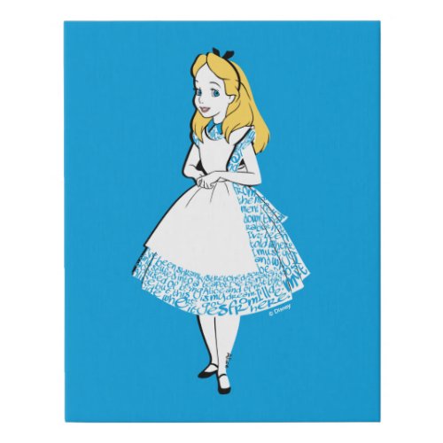 Alice In Wonderland  Alice In Text Faux Canvas Print