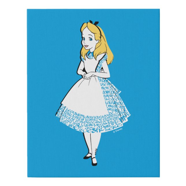 Alice In Wonderland | Alice In Text Faux Canvas Print (Front)